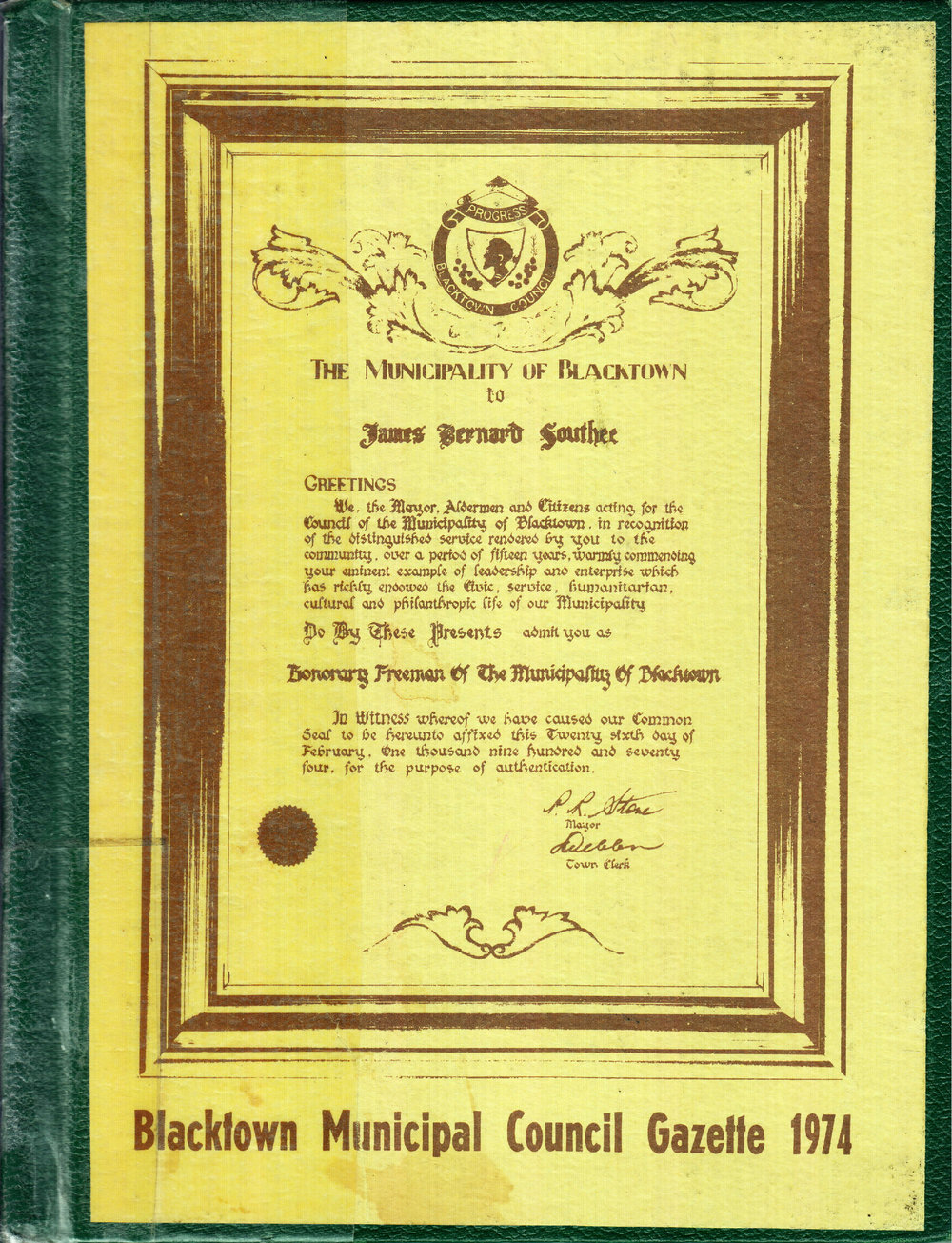 Blacktown Municipal Council Gazette, 1974