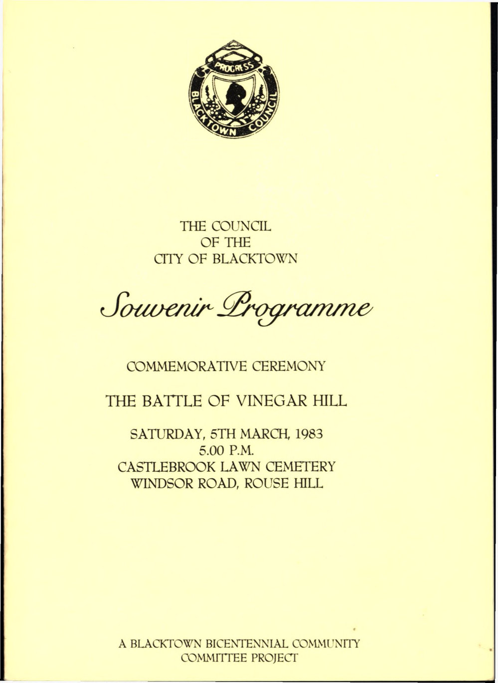 The Battle of Vinegar Hill - Commemorative ceremony 1983