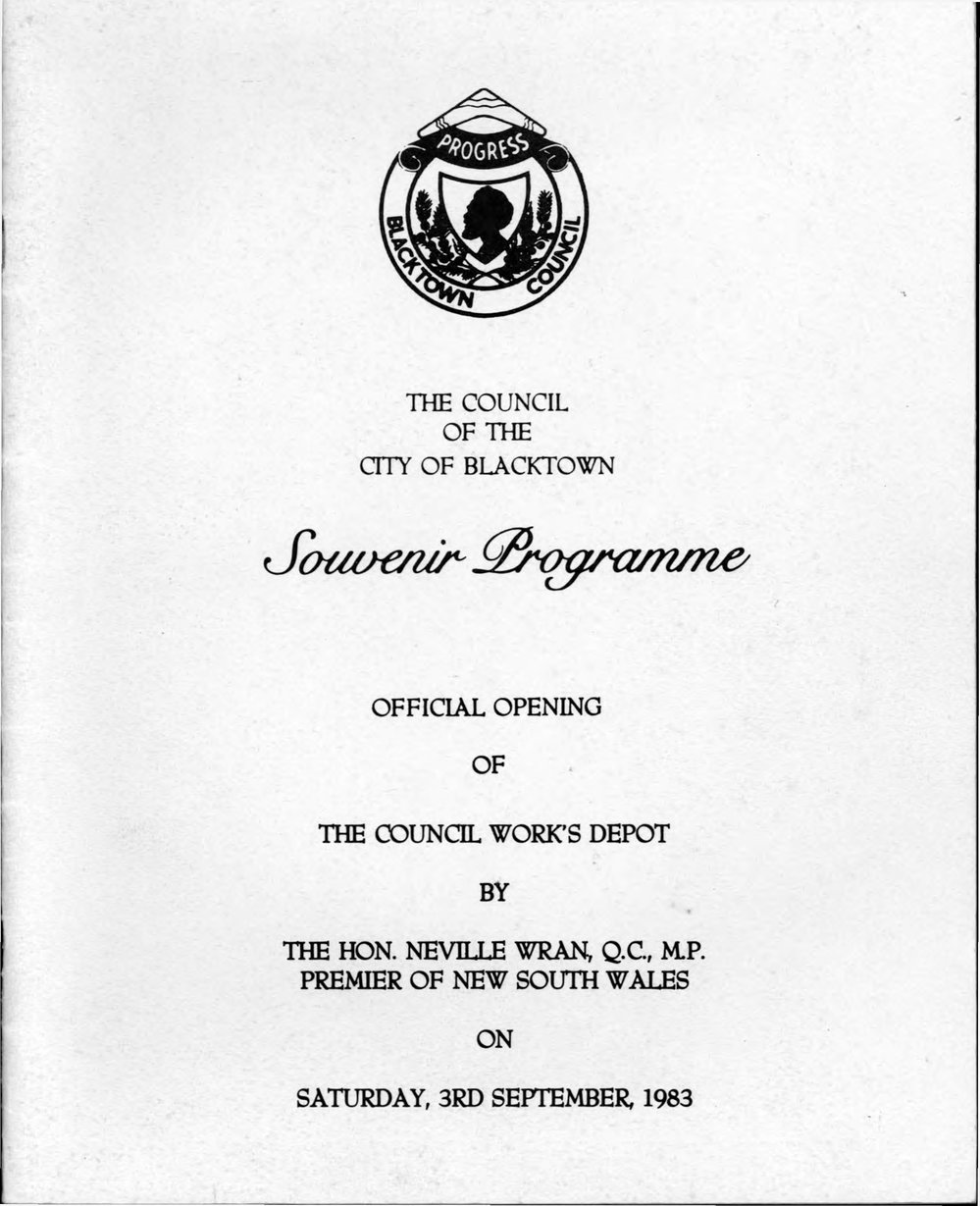 The Council Work's Depot, Official opening