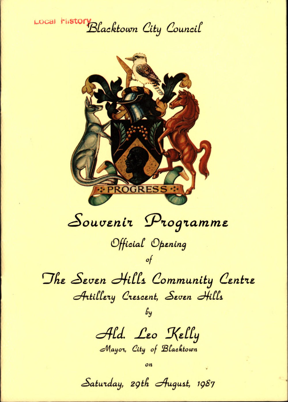 The Seven Hills Community Centre Official Opening, 1987