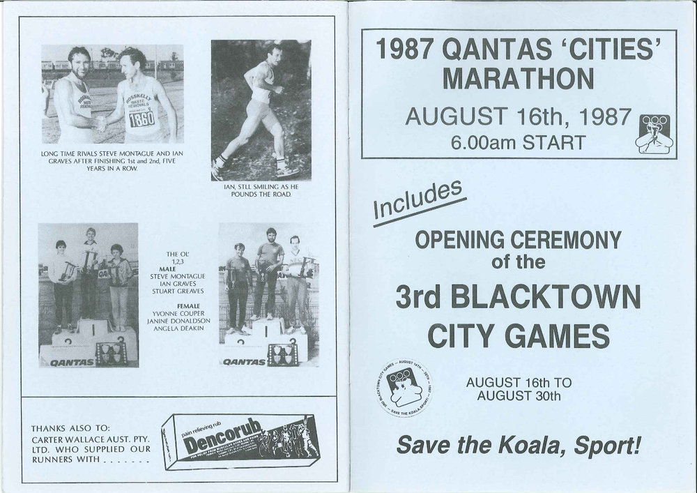 Blacktown  Qantas Cities Marathon Result Book, 1987