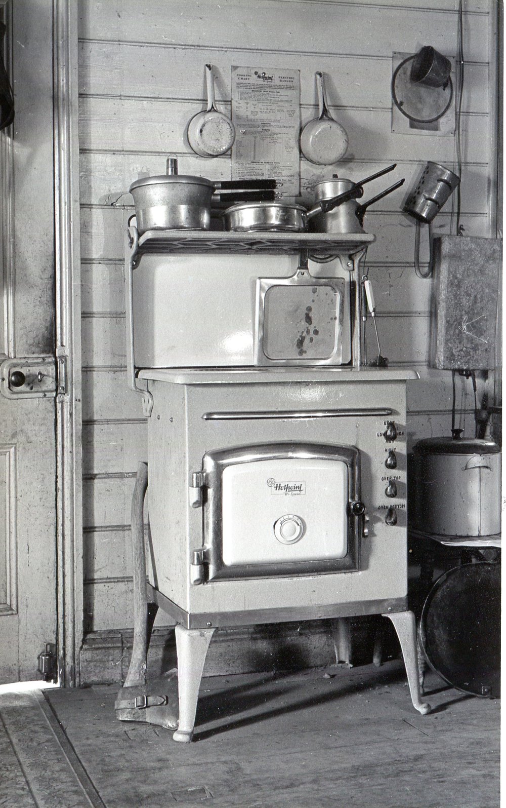 Kitchen stove with utensils