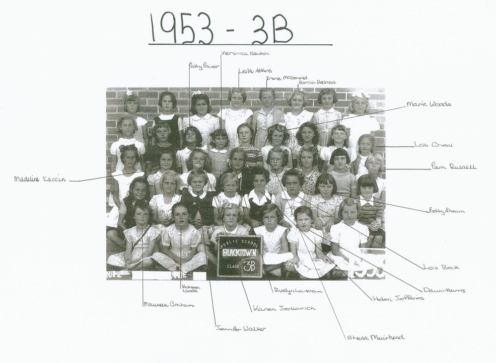 Blacktown Public School, 1953 Class 3B Girls
