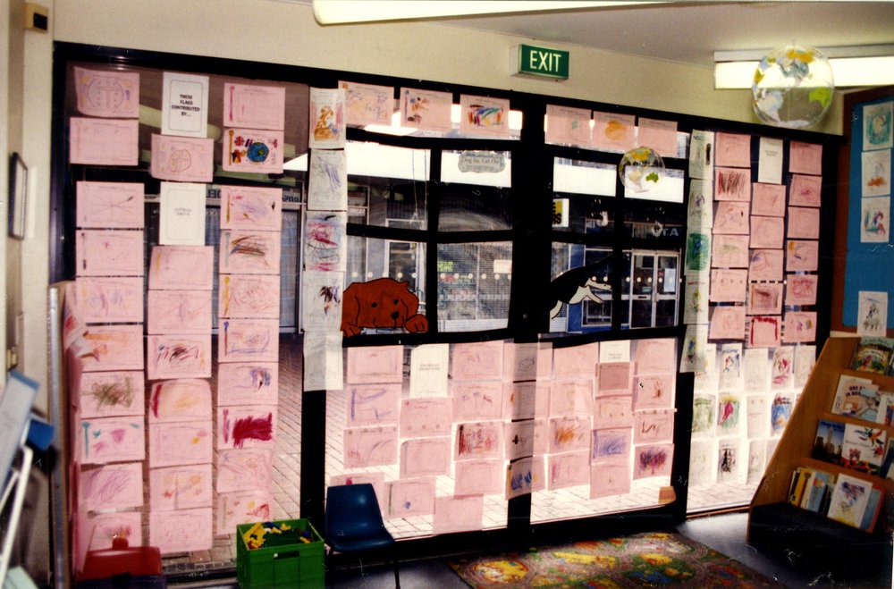 Children's drawing on display for Book Week 1992
