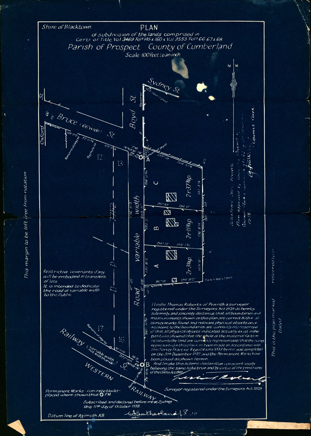 Blacktown Shire - Boyd Street subdivision plan
