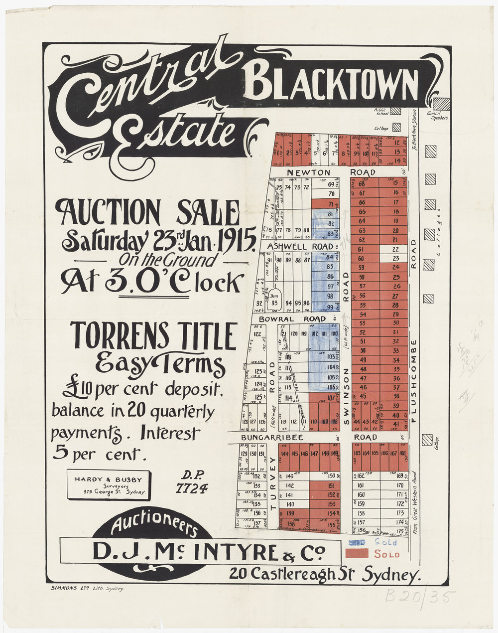 Central Blacktown Estate, Blacktown, 1915