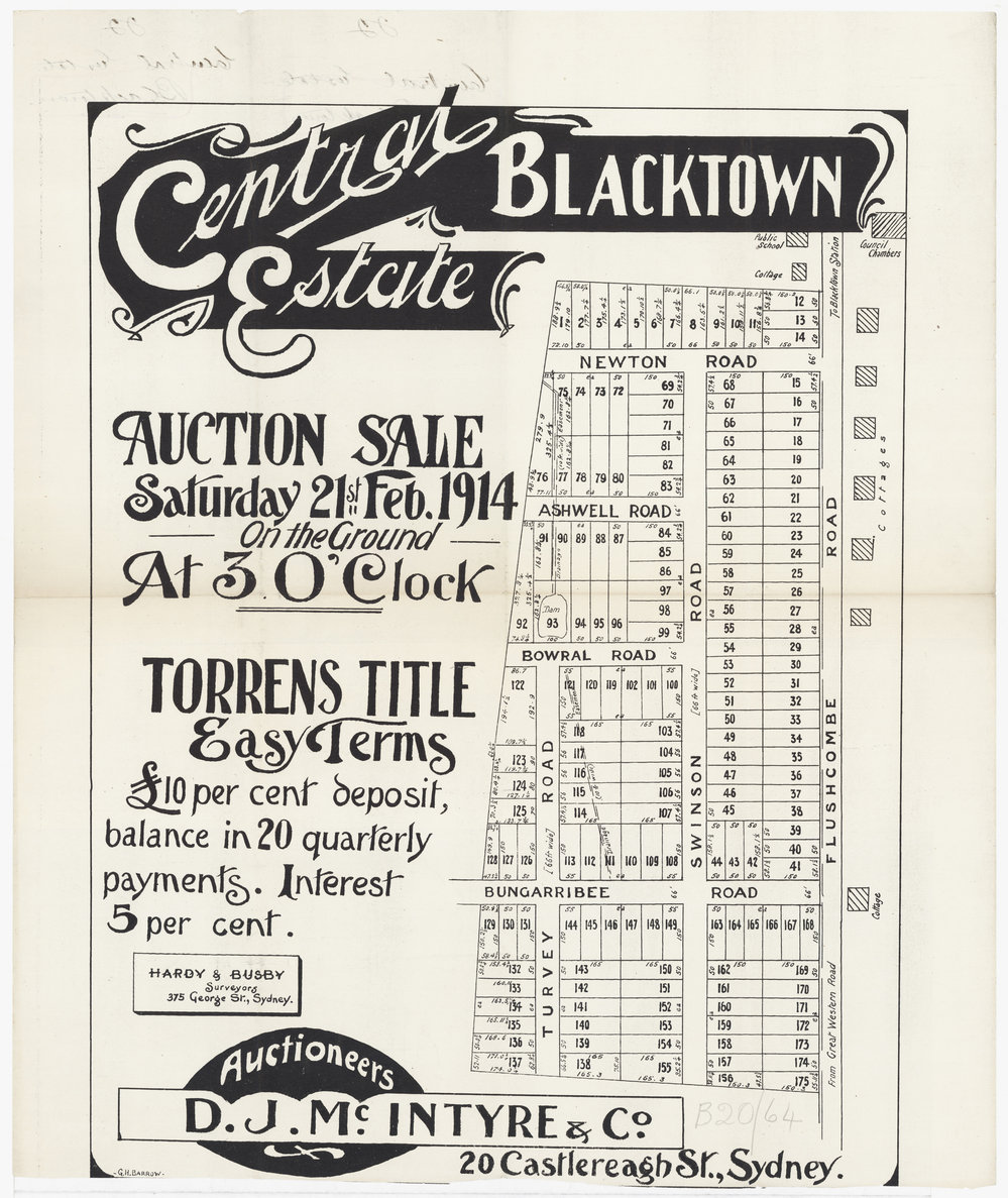 Central Blacktown Estate, 1914