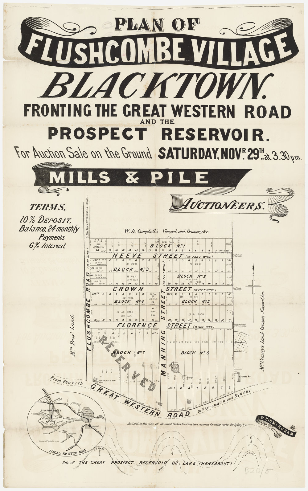 Plan of Flushcombe Village, Blacktown
