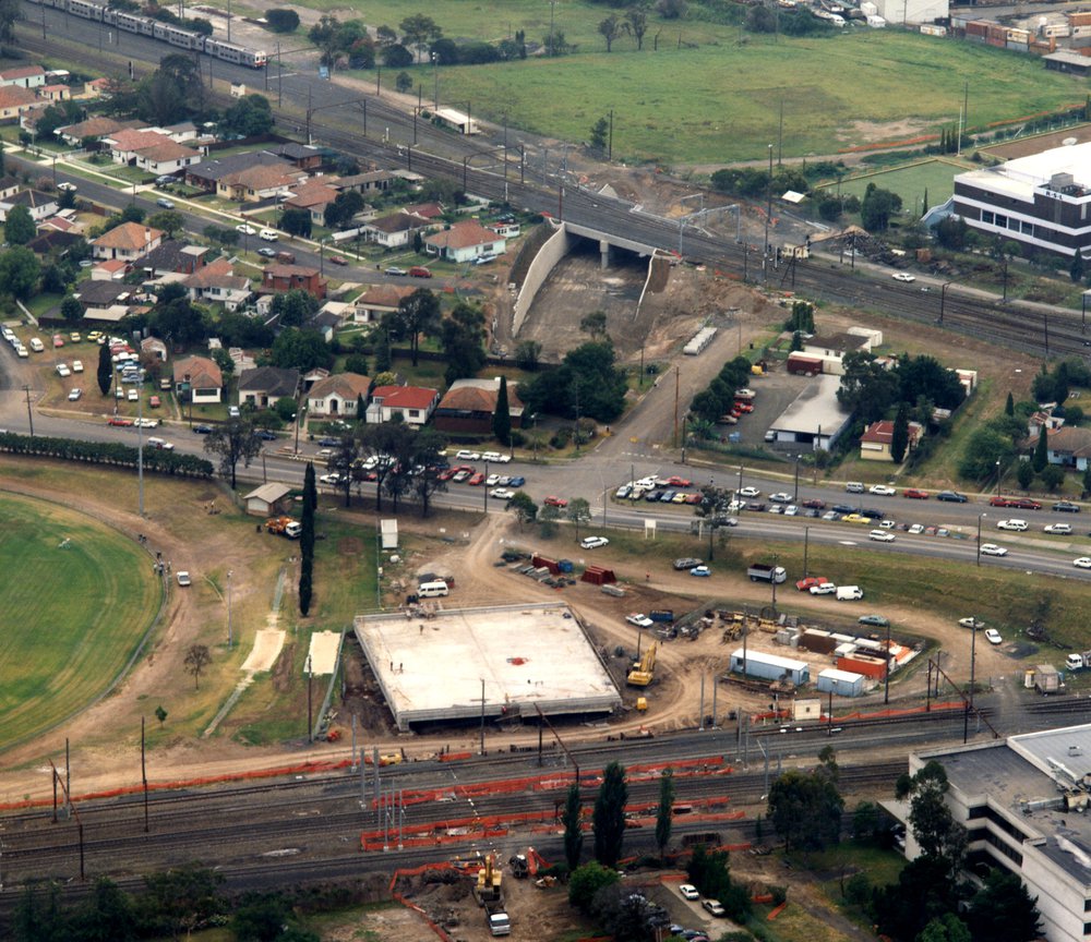 Blacktown Ring Road construction, aerial view