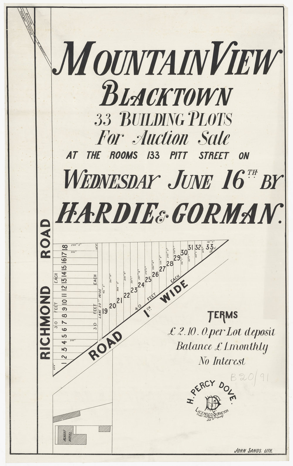 Mountain View Estate, Blacktown, 1886