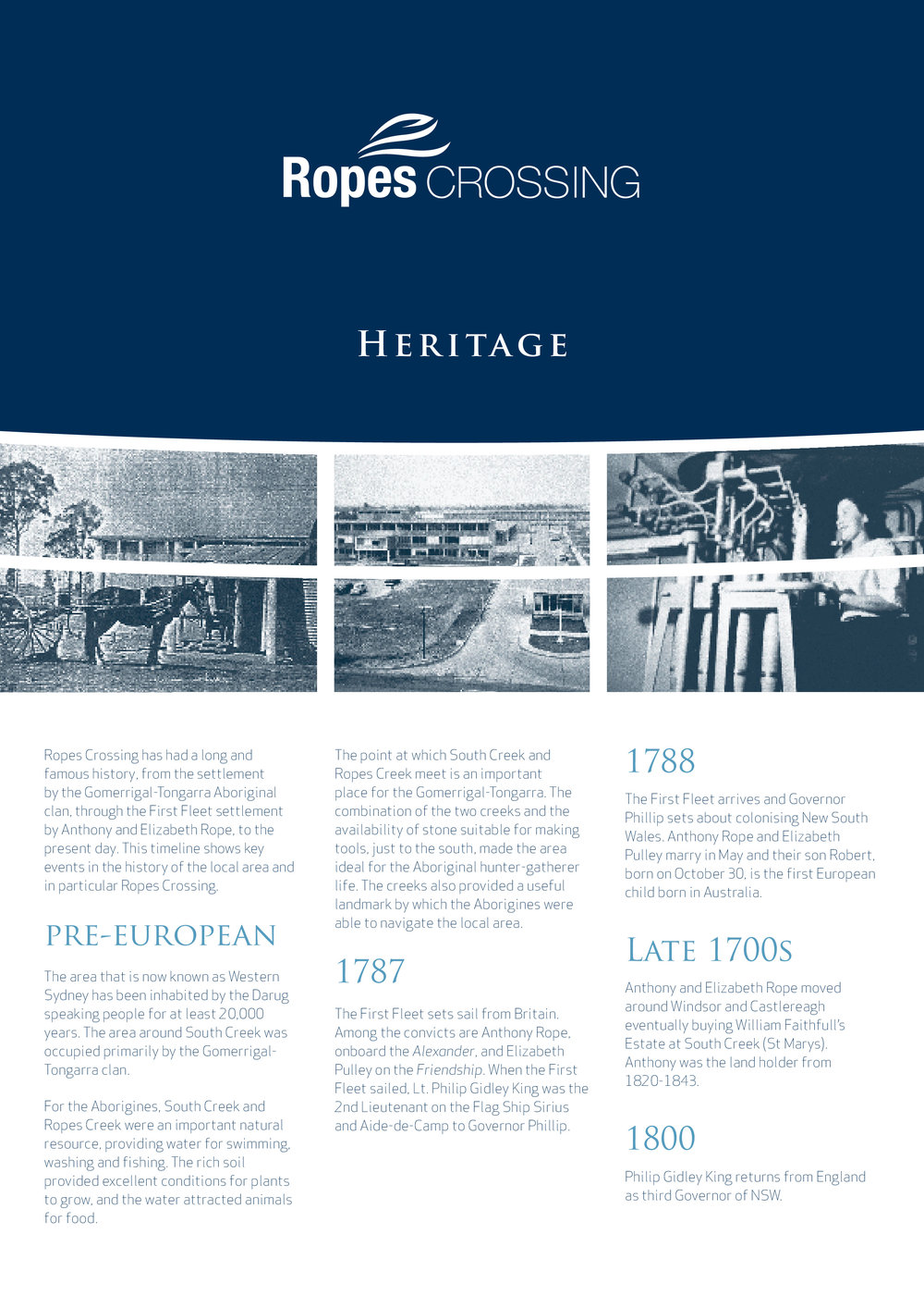 Ropes Crossing Heritage - timeline