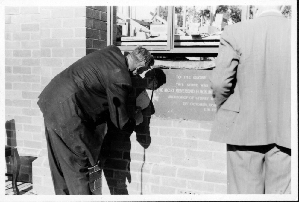 Laying the foundation stone for Christ Church, Flushcombe Road, Blacktown.