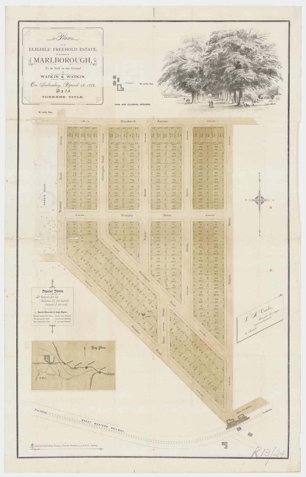 Plan of an Eligible Freehold Estate to be Known as Marlborough, Rooty Hill