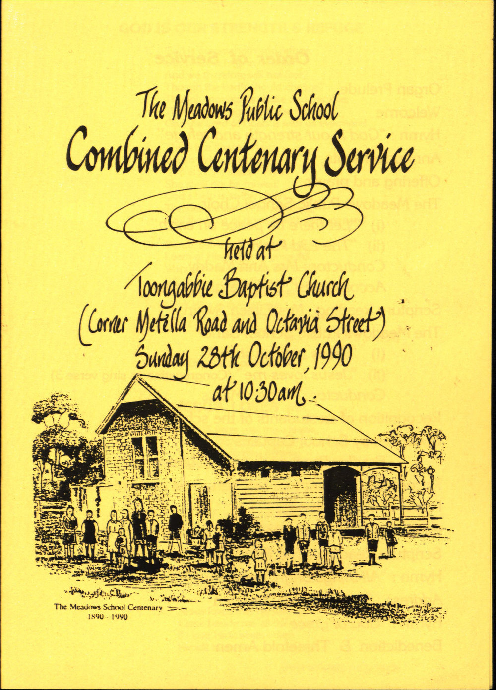 Meadows Public School Combined Centenary Service, 1990