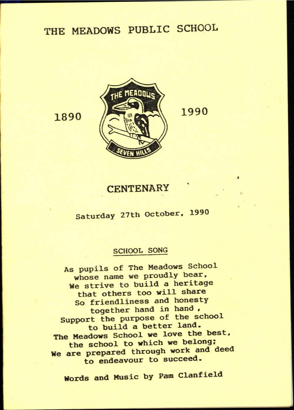Meadows Public School centenary, 1990