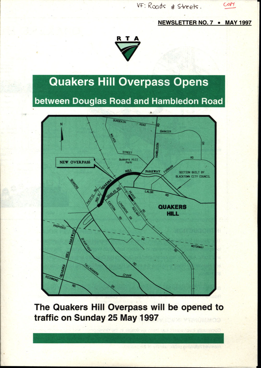Quakers Hill overpass opening, 25 May 1997