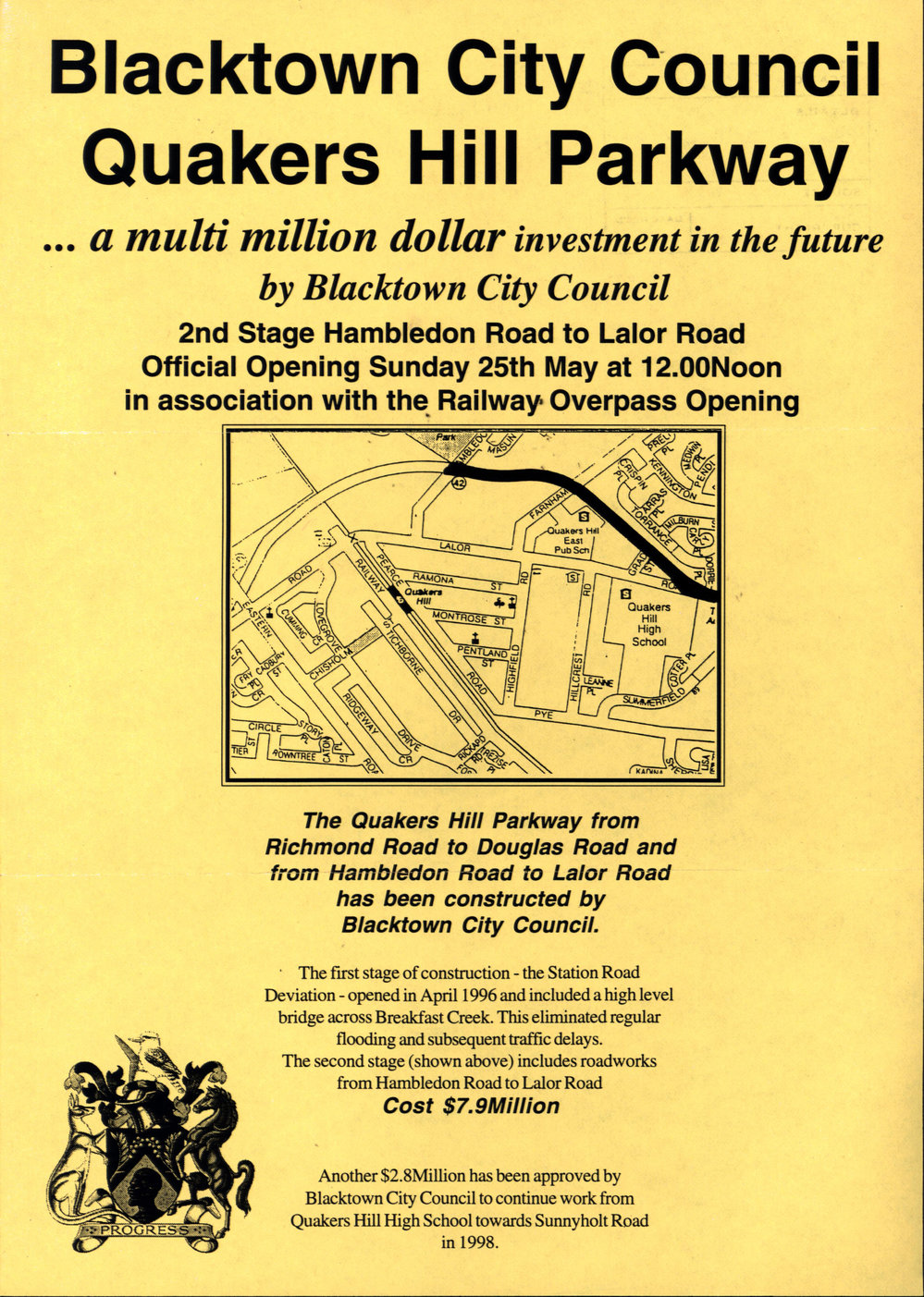 Quakers Hill Parkway, second stage opening, 1997 