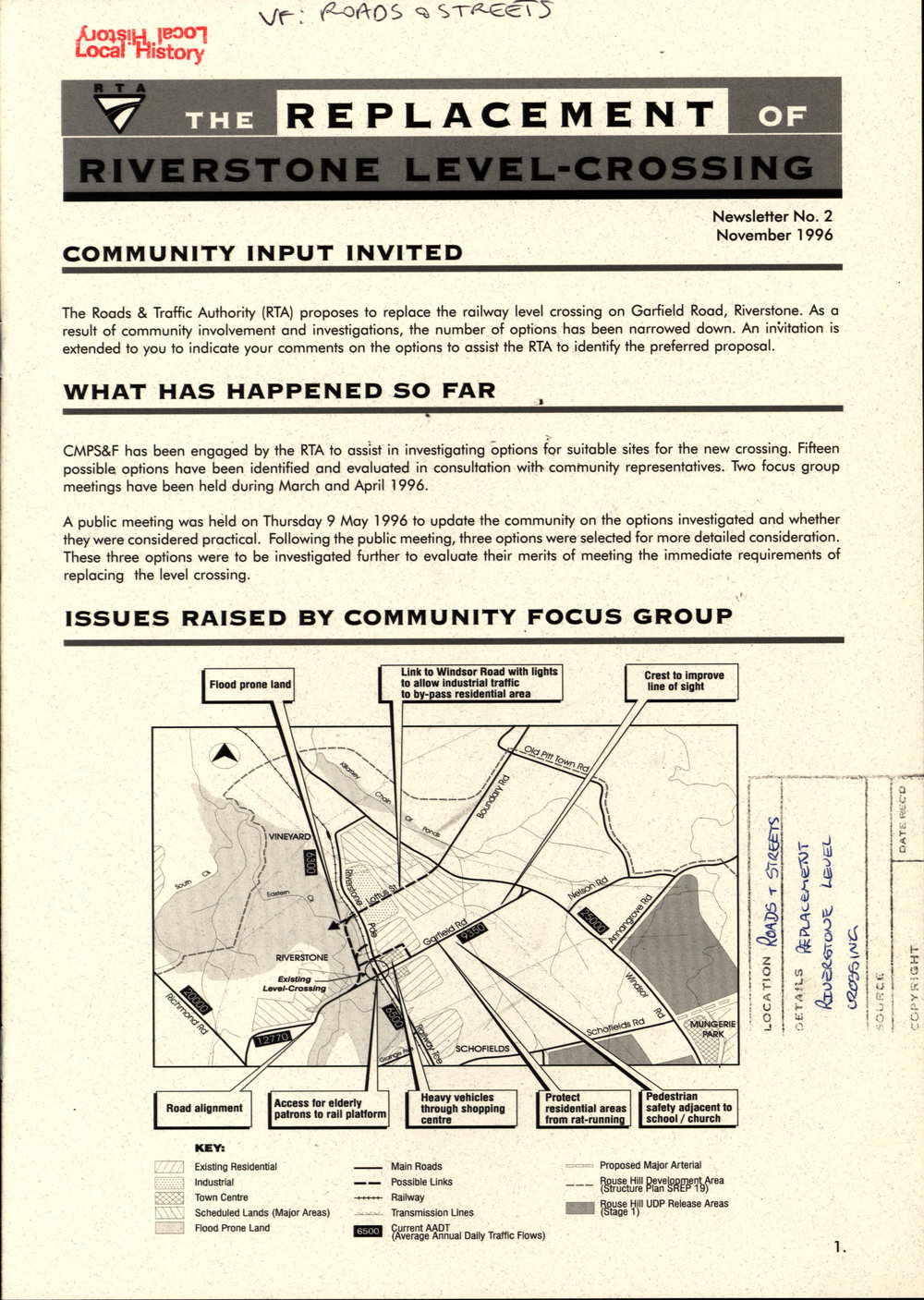 Riverstone level crossing replacement, 1996