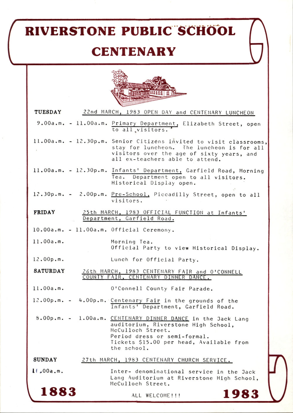 Riverstone Public School centenary open day, March 1983