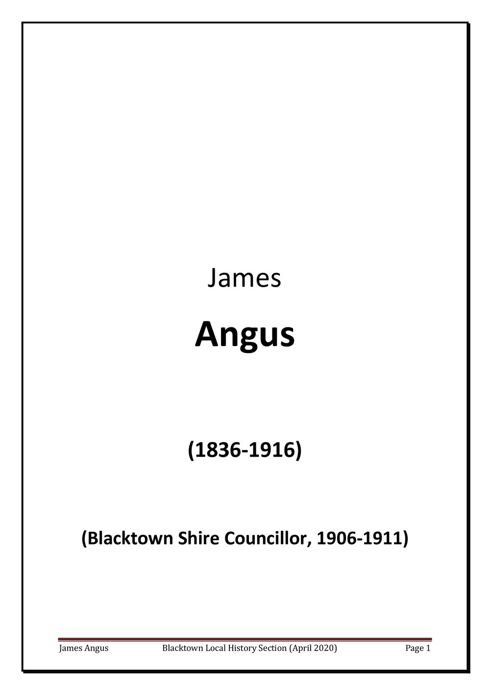 James Angus - biography