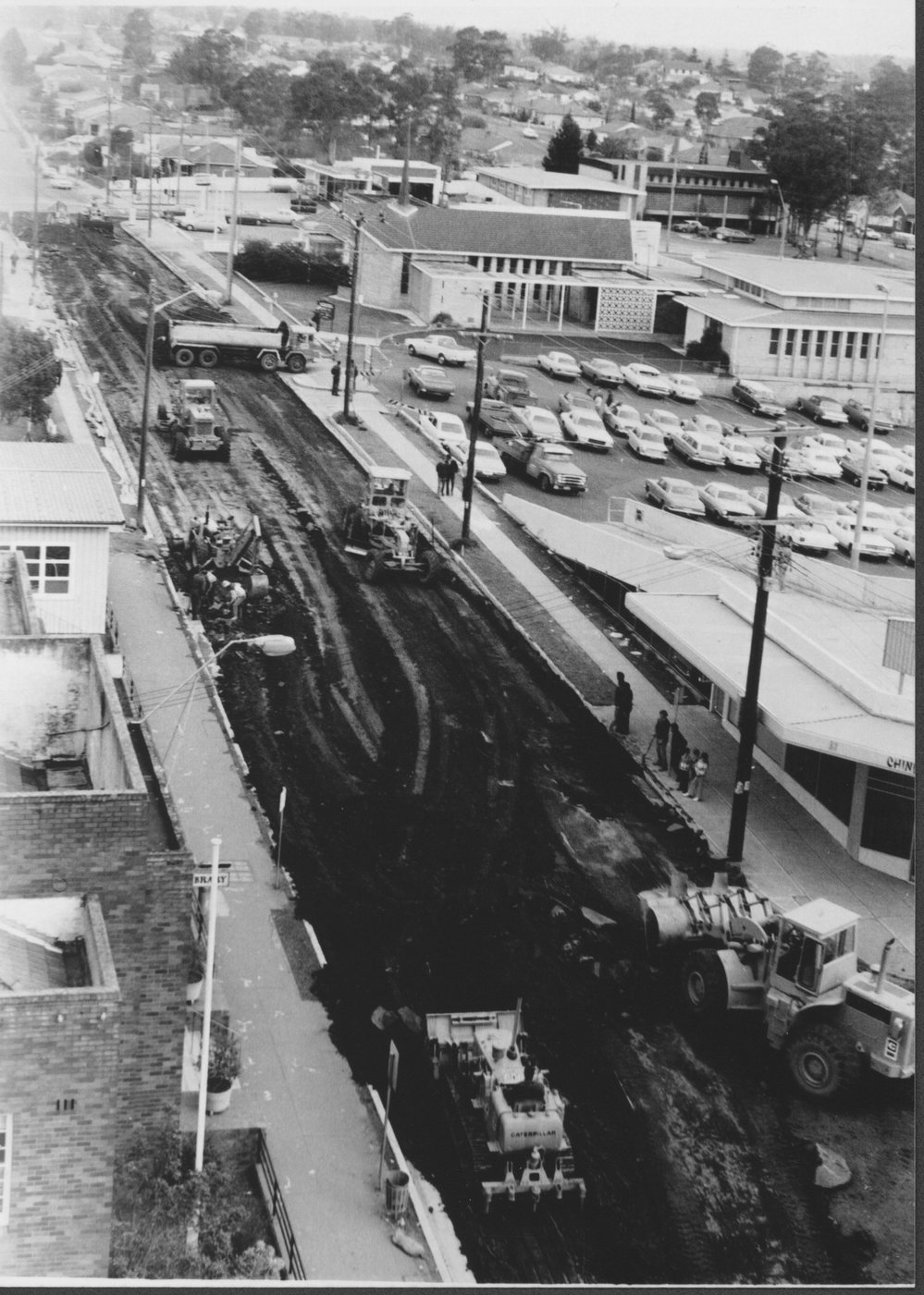 Road resurfacing, Flushcombe Road Blacktown, c1980
