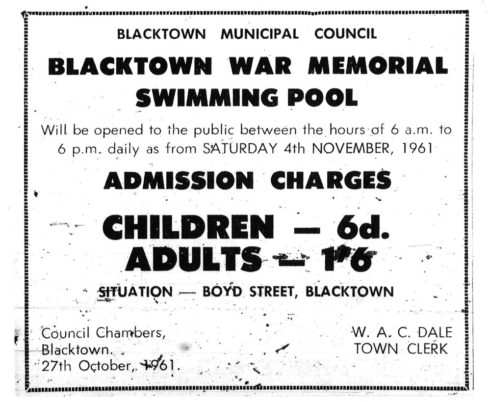 Blacktown War Memorial Swimming Pool