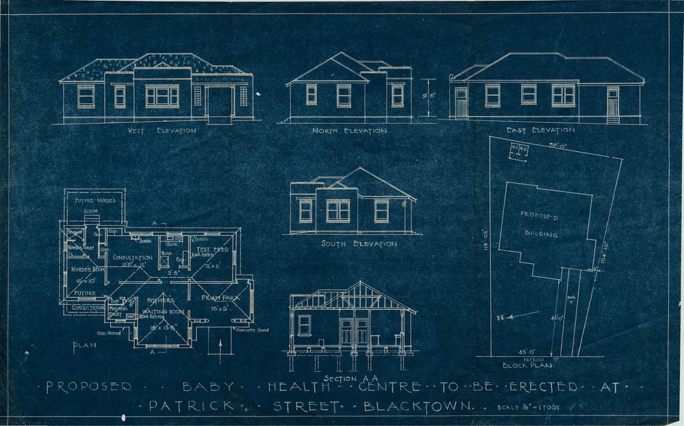 Blue print of proposed Baby Health Centre, Blacktown