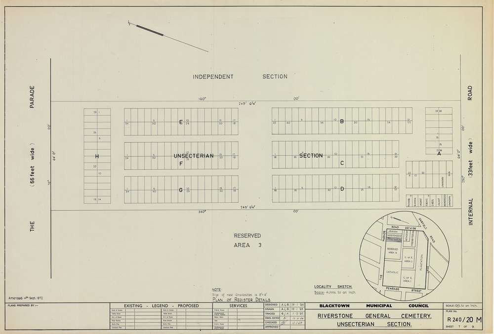Riverstone General Cemetery, Unsecterian section