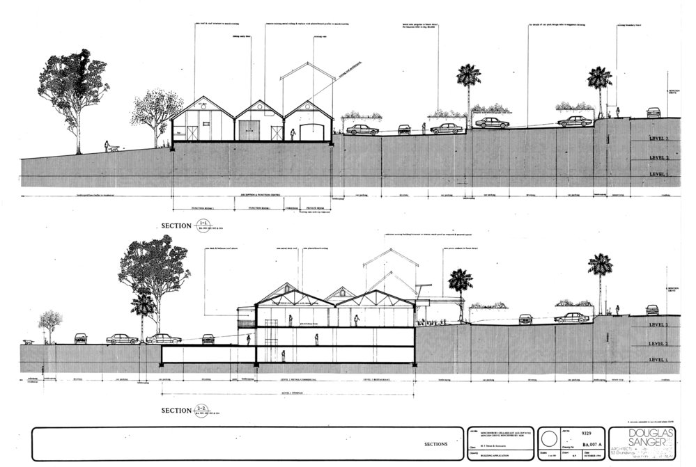 Sections plans, Minchinbury Cellars