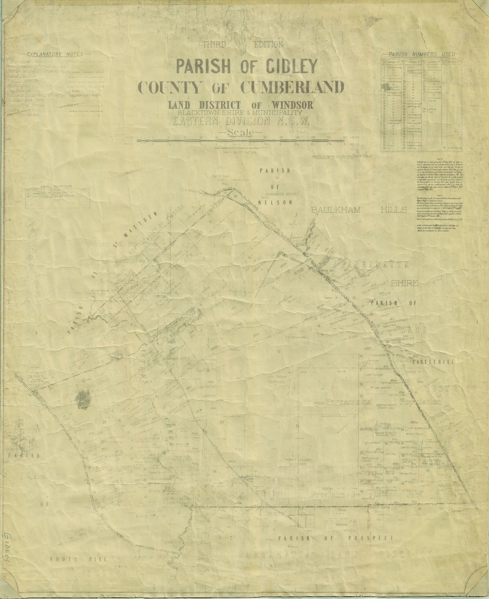 Parish of Gidley, County of Cumberland - Land District of Windsor, Blacktown Shire and Municipality