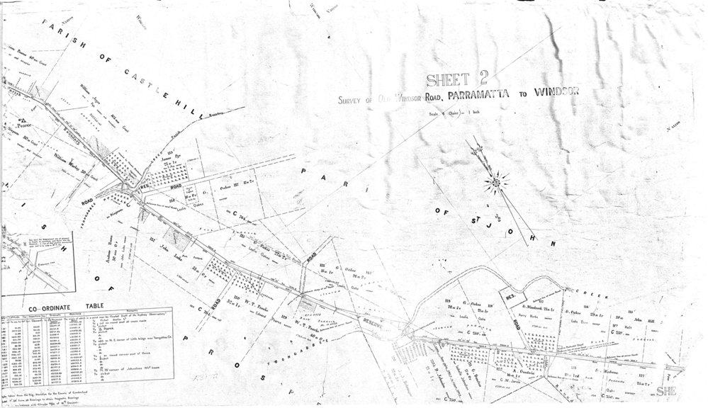 Survey of Old Windsor Road, Parramatta to Windsor. Sheet 2