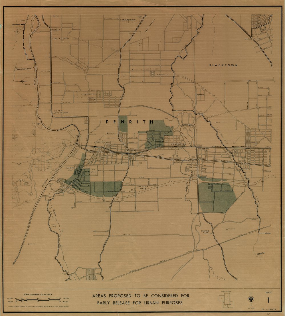Areas proposed to be considered for early release for urban purposes. Sheet 1/5