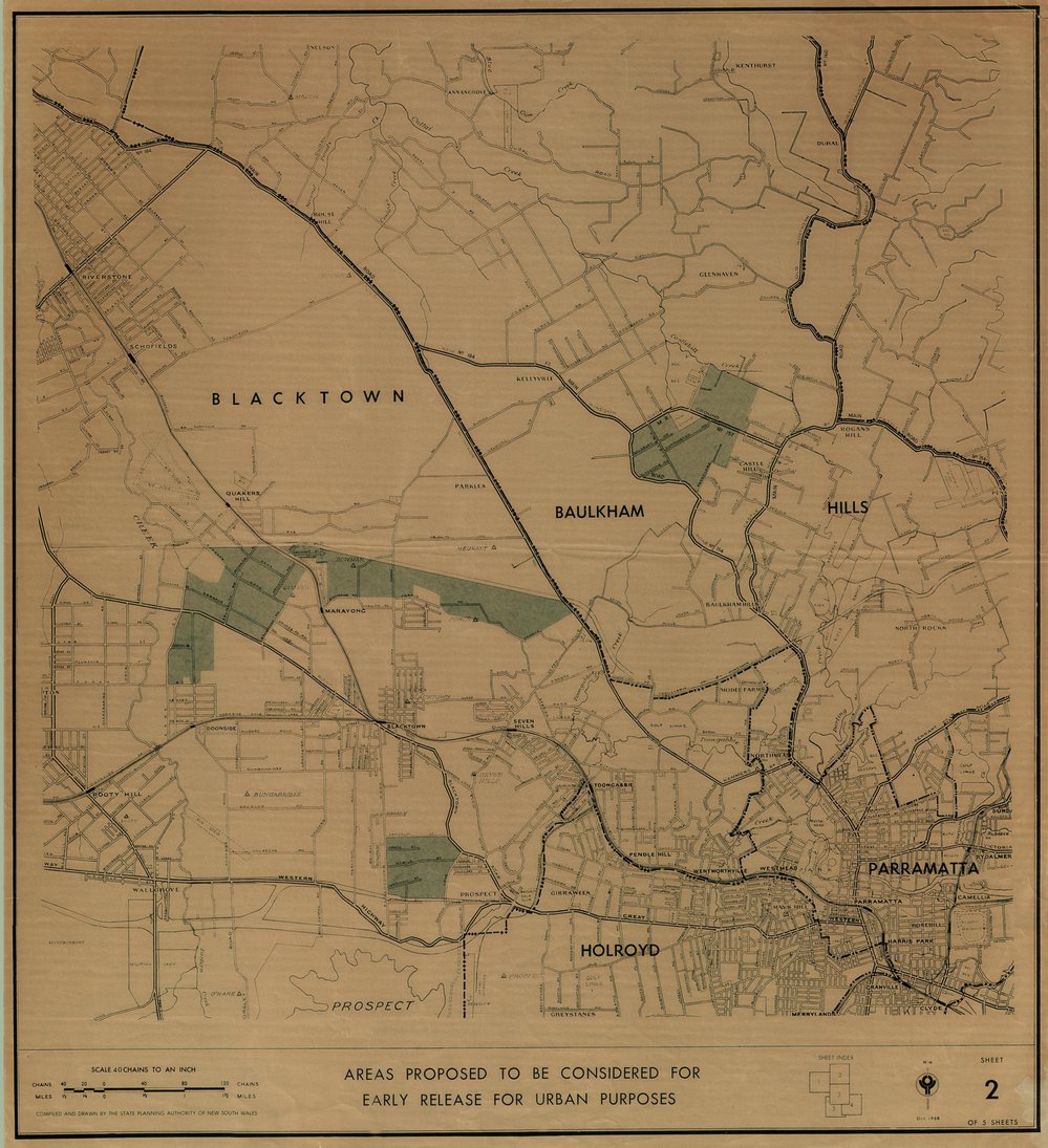 Areas proposed to be considered for early release for urban purposes. Sheet 2/5
