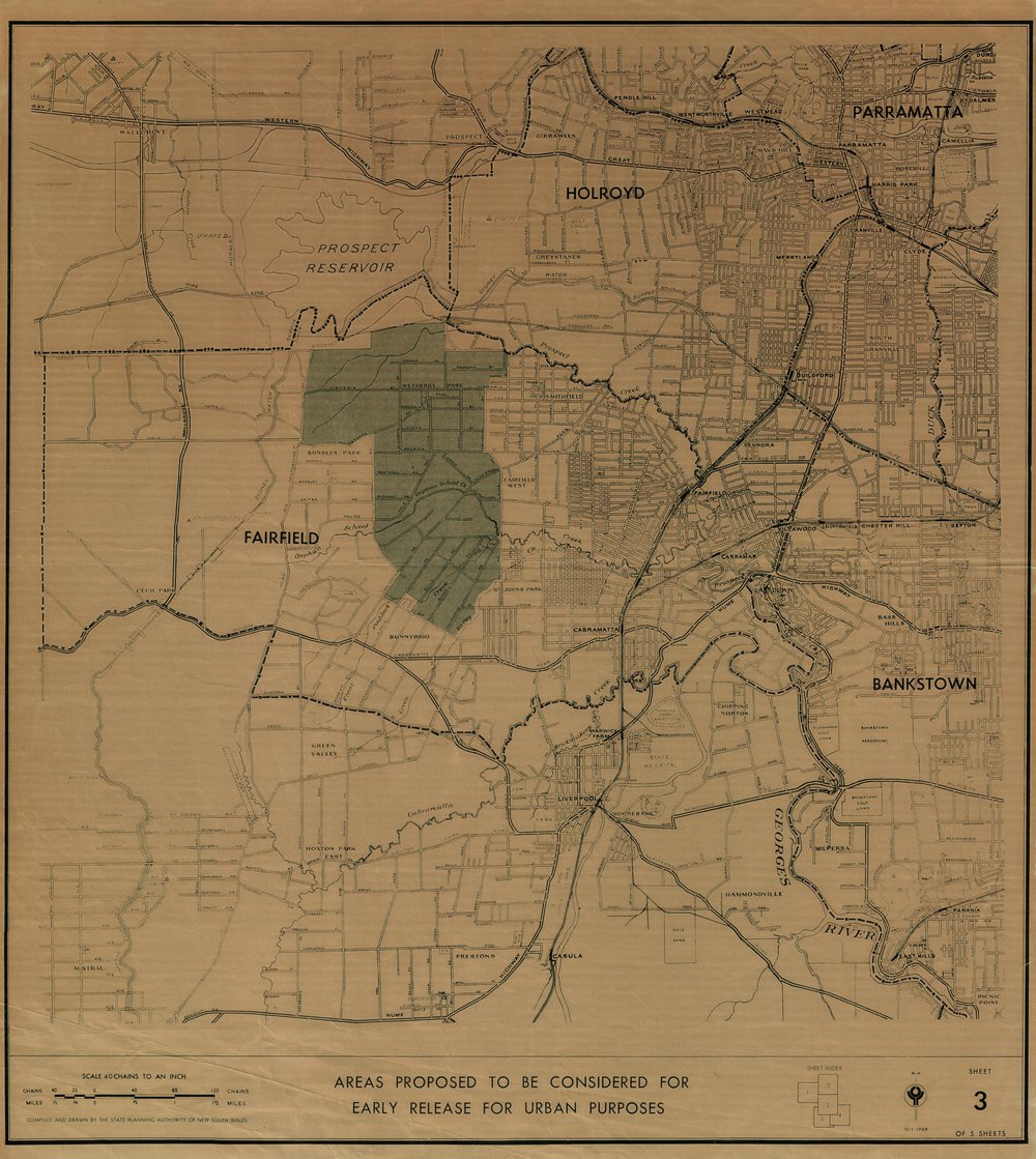 Areas proposed to be considered for early release for urban purposes. Sheet 3/5