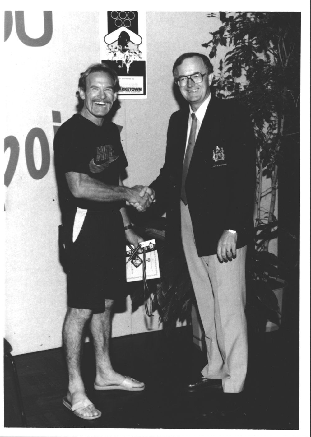 Alderman Len Robinson with unknown award recipient