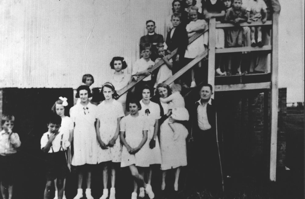 A Methodist Sunday School picnic gathering at Mt Druitt Hall