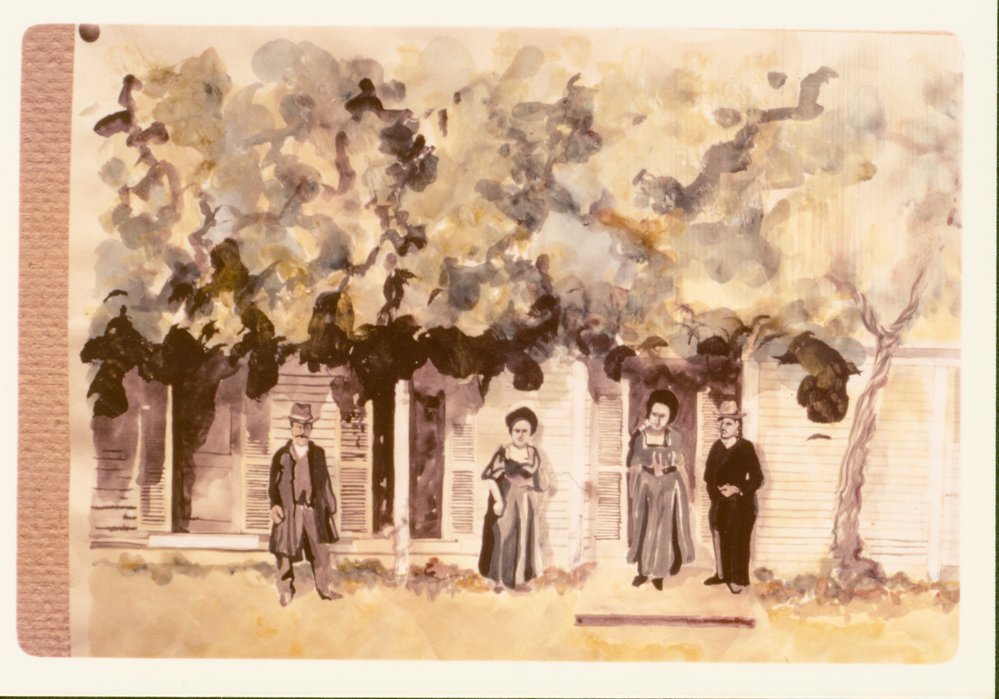 Artist's impression of Crawford family