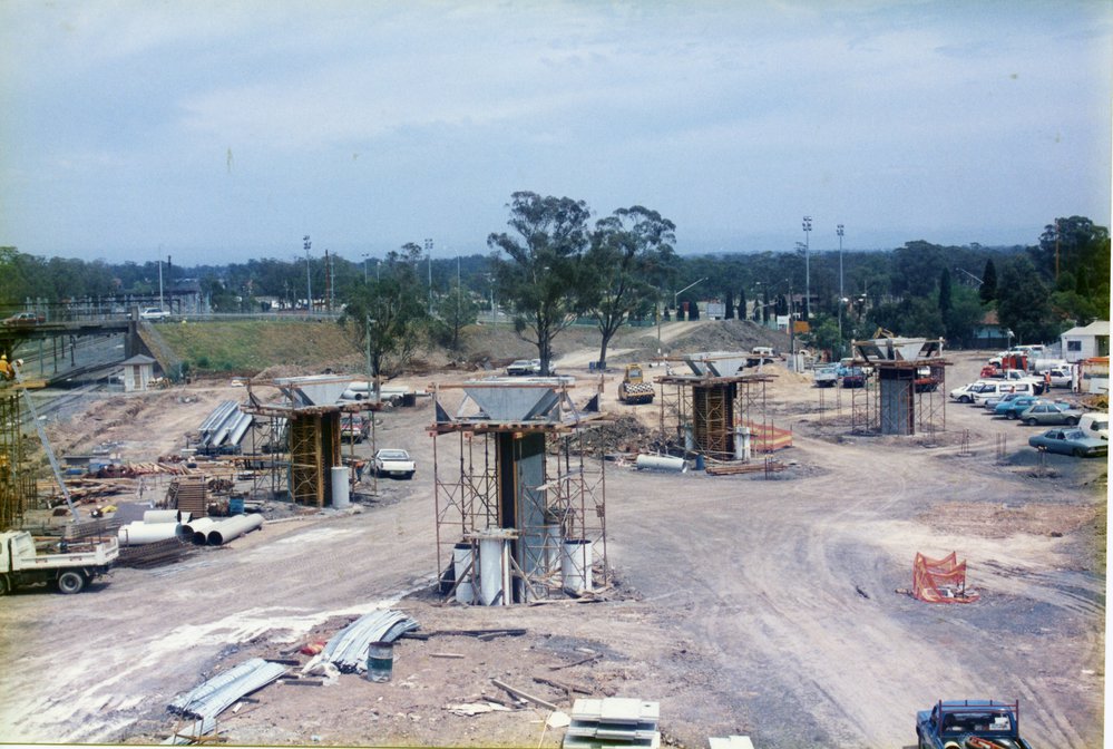 Construction of Blacktown railway station