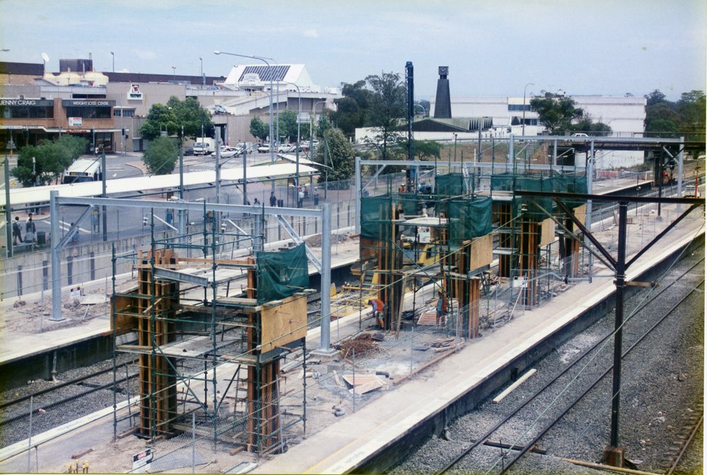 Construction of new Blacktown railway station