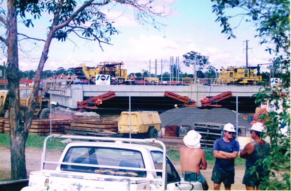Construction of the rail bridge over the ring road in Blacktown