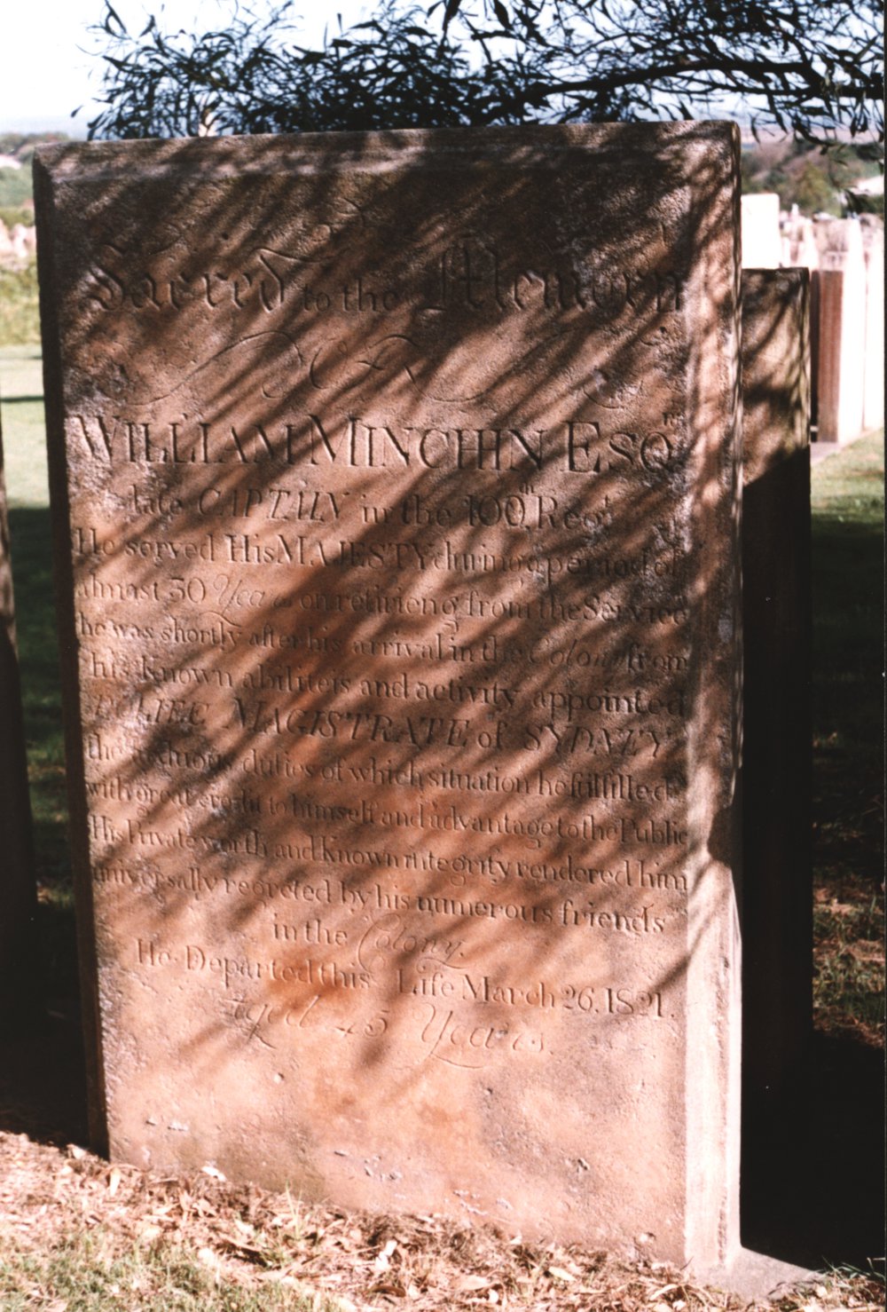 Headstone of William Minchin