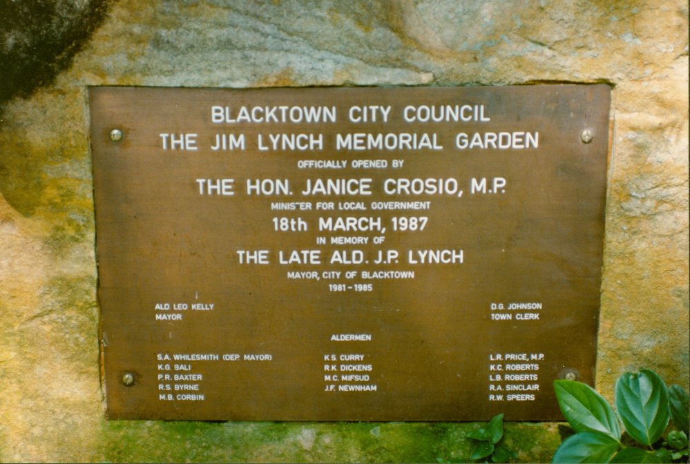 Jim Lynch Memorial Garden, Nurragingy Reserve, Doonside, 1987