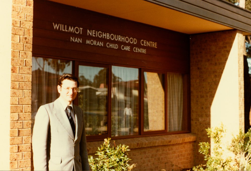 John Aquilina at the Willmot Neighbourhood Centre which includes the Nan Moran Child Care Centre