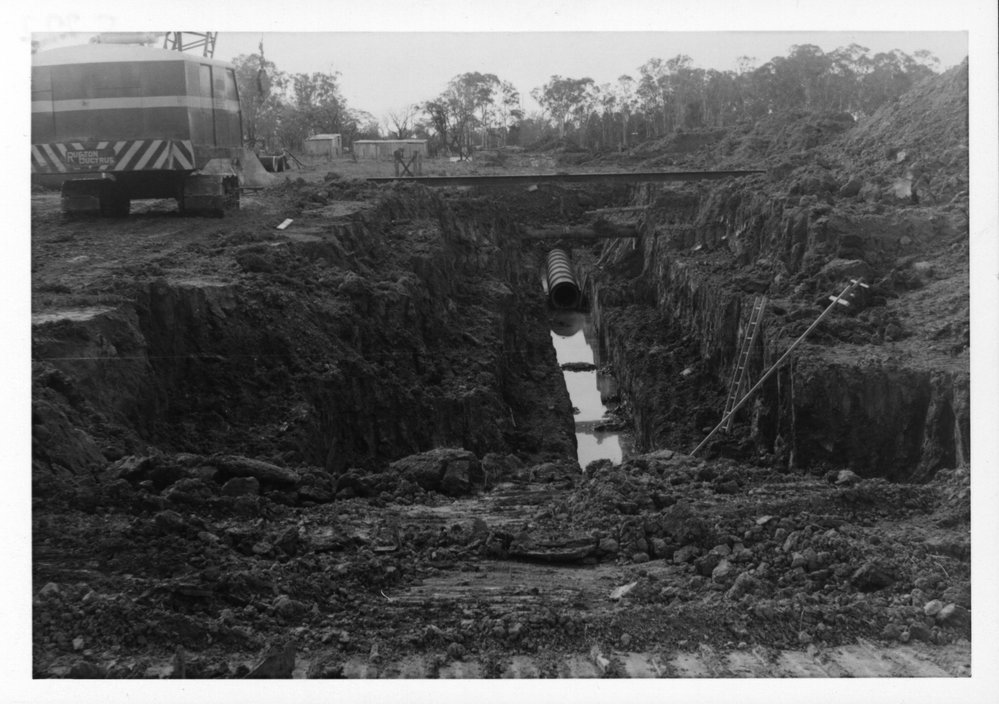 Laying of sewerage pipes