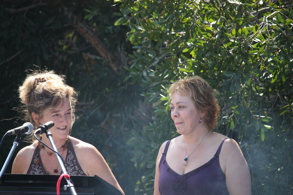 Leanne Tobin and Karen Maber at the Echoes of Blacktown official opening, 2009