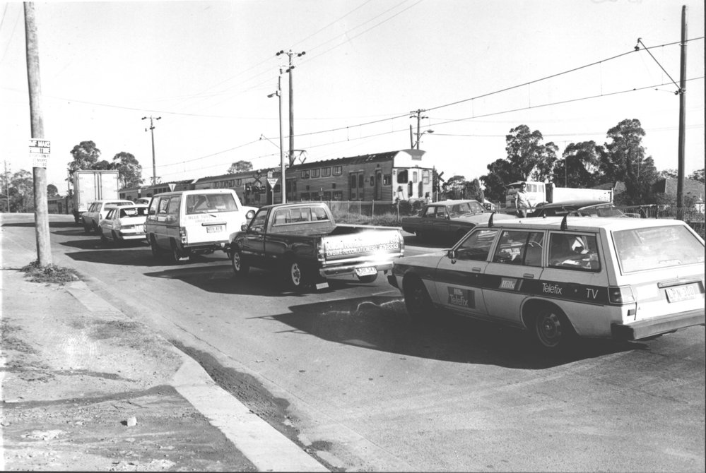 Railway Level Crossing, Marayong, 1985