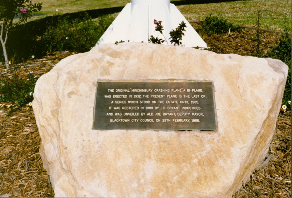 Plaque for the Minchinbury Plane