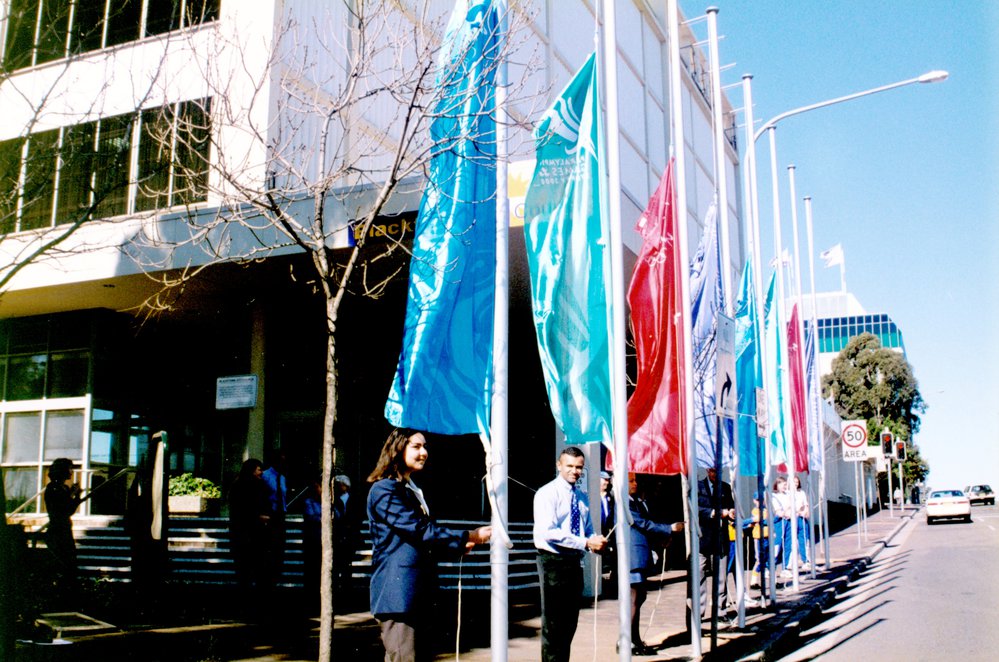 Raising Olympic Banners