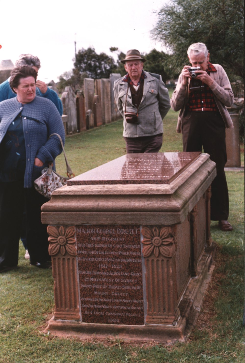 Major George Druitt's grave, Botany Pioneer Cemetery