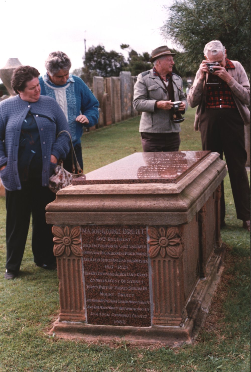 Restoration of Major Druitt's grave, Botany Pioneer Cemetery